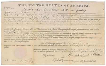 Lot #12 Andrew Jackson Signed Document