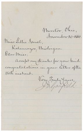 Lot #40 James A. Garfield Signed Letter - Image 1