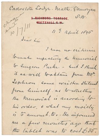 Lot #371 Henry M. Stanley Handwritten Letter Signed - Image 1