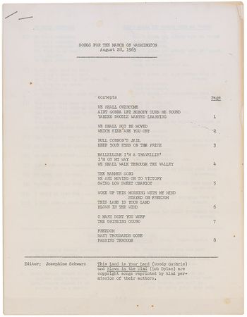 Lot #200 March on Washington Song Booklet - Image 1
