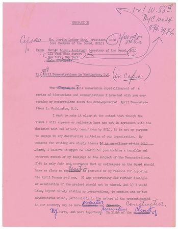 Lot #240 Martin Luther King, Jr Typed Memos - Image 1