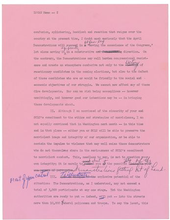 Lot #240 Martin Luther King, Jr Typed Memos - Image 2