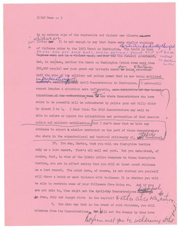 Lot #240 Martin Luther King, Jr Typed Memos - Image 3