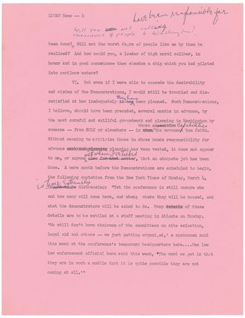 Lot #240 Martin Luther King, Jr Typed Memos - Image 4