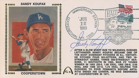 Lot #1072 Sandy Koufax and Don Drysdale First Day Cover - Image 1