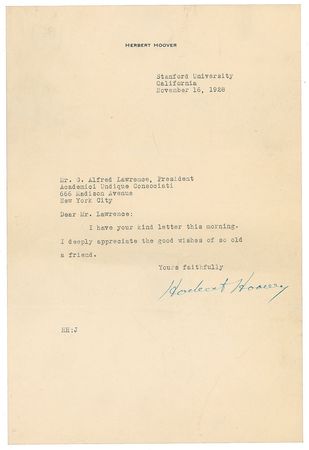 Lot #55 Herbert Hoover Typed Letter Signed - Image 2