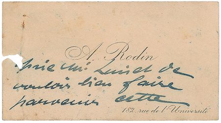 Lot #630 Auguste Rodin Calling Card - Image 1