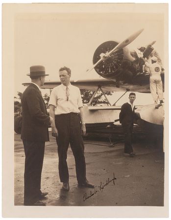 Lot #500 Charles and Anne Lindbergh: Super pairing of the Lindberghs with their famed ?Tingmissartoq? seaplane - Image 1