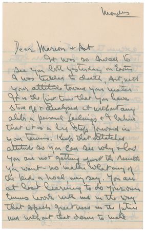 Lot #1089 Bill Tilden Handwritten Letter Signed - Image 1