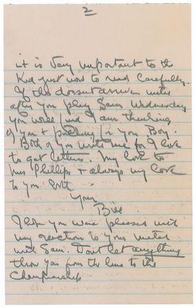 Lot #1089 Bill Tilden Handwritten Letter Signed - Image 3