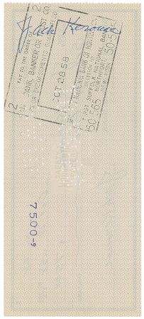 Lot #676 Jack Kerouac: Crisp triple-signed check - Image 2
