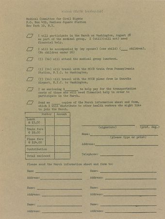 Lot #203 March on Washington Flyer and Informational Sheets - Image 4