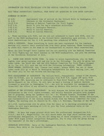 Lot #203 March on Washington Flyer and Informational Sheets - Image 5