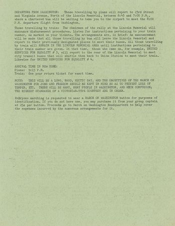 Lot #203 March on Washington Flyer and Informational Sheets - Image 6