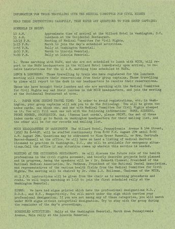 Lot #203 March on Washington Flyer and Informational Sheets - Image 7