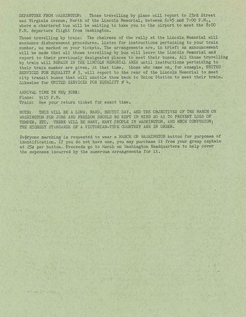 Lot #203 March on Washington Flyer and Informational Sheets - Image 8
