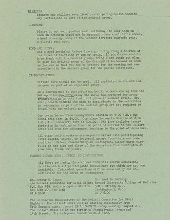 Lot #203 March on Washington Flyer and Informational Sheets - Image 10