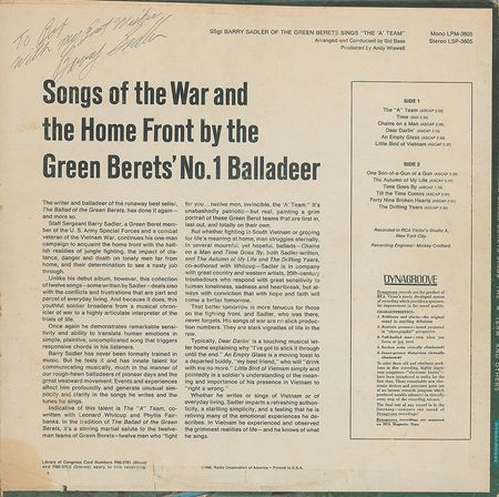 Lot #229 Sgt. Barry Sadler - Image 1