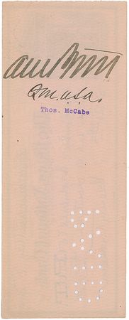 Lot #317 Archibald Butt Check - Image 1