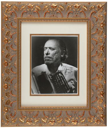 Lot #613 Charles Bukowski: The ?laureate of American lowlife? signs his portrait - Image 1