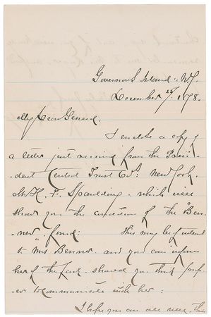 Lot #437 Winfield Scott Hancock Handwritten Letter Signed - Image 1