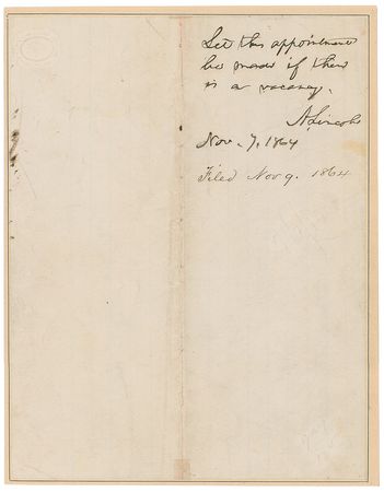 Lot #37 Abraham Lincoln: On the threshold of victory one day before the 1864 election - Image 2