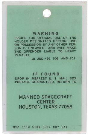 Lot #482 Apollo 10 Mission Control Badge - Image 2