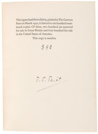 Lot #632 T. S. Eliot: Limited edition of Eliot?s celebrated conversion poem - Image 1