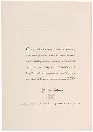 Lot #678 John Steinbeck Book - Image 1