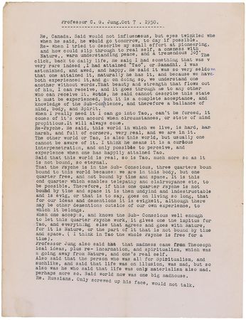 Lot #241 Carl Jung Handwritten Letter Signed - Image 5