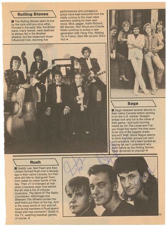Lot #924 Rush Magazine Page - Image 1