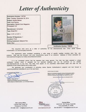 Lot #1119 Ayrton Senna Signed Photograph - Image 2