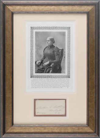 Lot #304 Susan B. Anthony and Lucy Stone Signature - Image 1