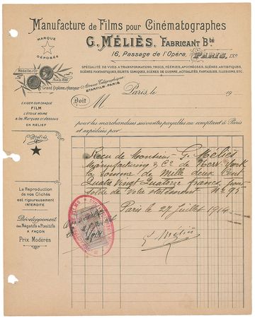 Lot #978 Georges Melies Signed Document - Image 1