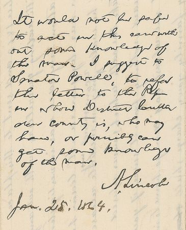Lot #35 Abraham Lincoln: The case of a rebel prisoner 