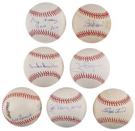 Lot #1128 Baseball Hall of Famers Baseballs - Image 1