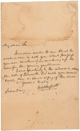 Lot #737 Sir Walter Scott Handwritten Letter Signed - Image 1
