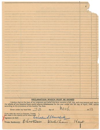 Lot #264 Winston Churchill Signed Document - Image 2