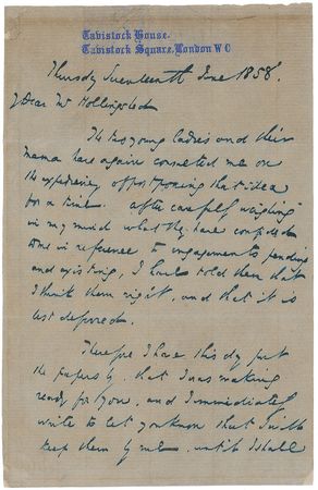Lot #629 Charles Dickens: Dickens writes from the ?Smallest Theatre in the World? - Image 1