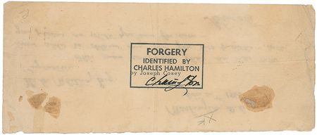 Lot #198 Joseph Cosey: Abraham Lincoln Cosey Forgery - Image 2