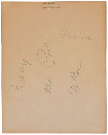 Lot #750 Bela Bartok: Exceedingly rare portrait of the influential composer - Image 2