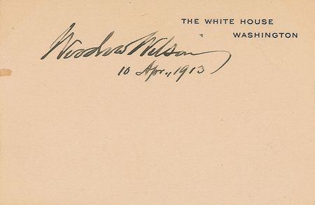Lot #60 Woodrow Wilson White House Card - Image 1