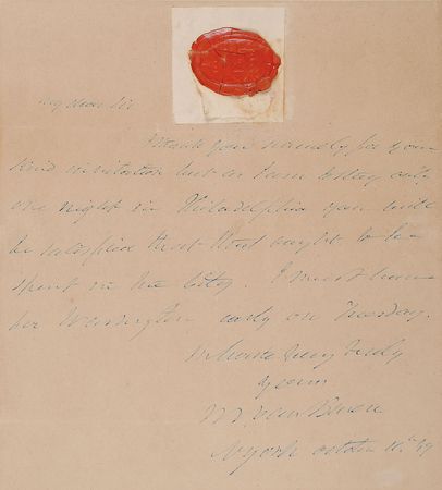 Lot #18 Martin Van Buren Handwritten Letter Signed