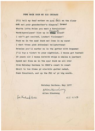 Lot #636 Allen Ginsberg Signed Note and Broadside - Image 1