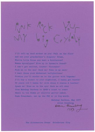 Lot #636 Allen Ginsberg Signed Note and Broadside - Image 2