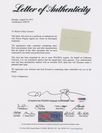 Lot #1123 Honus Wagner Signature - Image 2