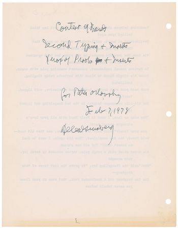 Lot #638 Allen Ginsberg: Ginsberg?s drafts of ?Contest of Bards,? triple-signed and inscribed to Peter Orlovsky - Image 3