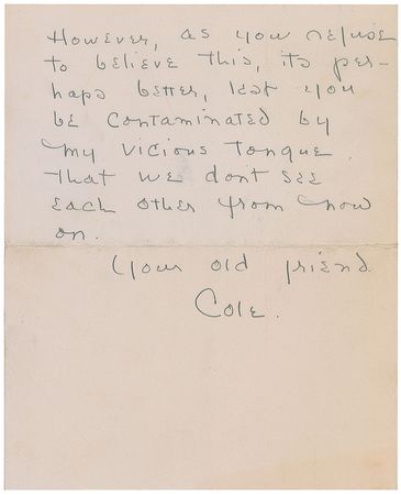 Lot #851 Cole Porter Handwritten Letter Signed - Image 2