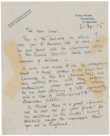 Lot #624 Joseph Conrad: ?From a literary point of view there is no doubt that you will find your public there. But this is a business matter mainly? - Image 1