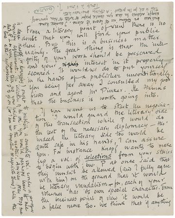 Lot #624 Joseph Conrad: ?From a literary point of view there is no doubt that you will find your public there. But this is a business matter mainly? - Image 2